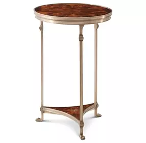 Althorp Ramsey Mahogany and Gold Round Trefoil Spencer Accent Table