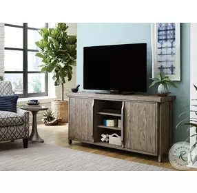 Timber Forge Rubbed Light Brown And Aged Natural Silver Entertainment Console