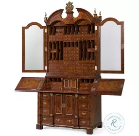 Althorp Italian Gold Rub And Ramsey Mahogany 54" Drawer Secretary Cabinet
