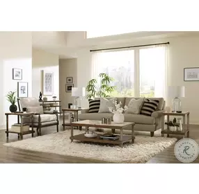 Amara Rich Taupe and Aged Gunmetal Gray Sofa Table