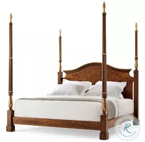 The India Silk Ramsey Mahogany Poster Bedroom Set