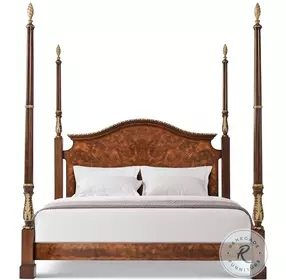 The India Silk Ramsey Mahogany King Poster Bed