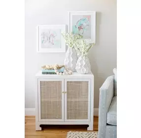 Alden White Lacquer 2 Door Cabinet