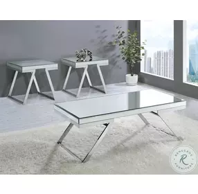 Alfresco Chrome Mirrored Top Cocktail Table