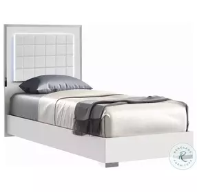 Alice White Youth Upholstered Platform Bedroom Set with LED Light