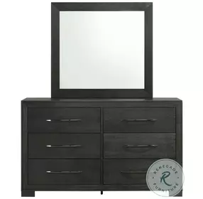 Kenn Black 6 Drawer Dresser And Mirror