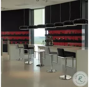 Amalfi Black Stainless Steel Adjustable Swivel Bar Stool