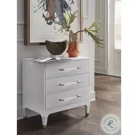 Amber Light Gray Shagreen 3 Drawer Side Table