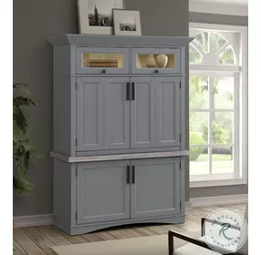 Americana Modern Dove Workstation With LED Light