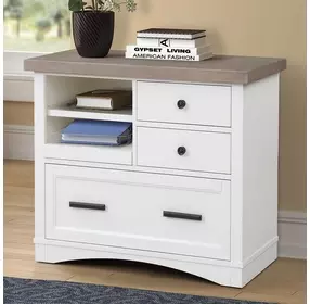 Nantucket Cotton Functional File Cabinet With Power Center