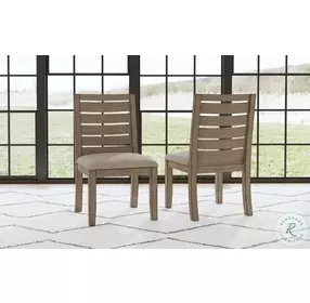 Anacortes Dark Taupe Upholstered Ladderback Side Chair Set of 2