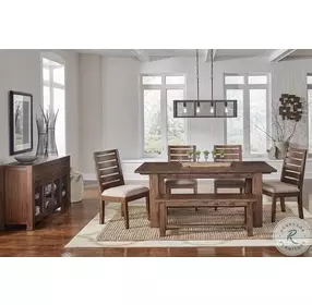 Anacortes Salvaged Mahogany 105" Extendable Rectangular Trestle Dining Table