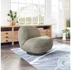 Myanmar Green Swivel Accent Chair
