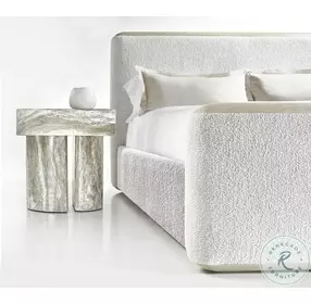 Arcadia Clay Upholstered Queen Panel Bed