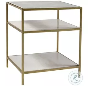 Higgin Brass And Natural Marble Side Table