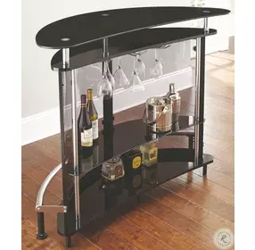 Ariana Smoked Black And Chrome Bar Table