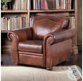 Ardentia Marco Leather Upholstered Accent Chair with Nailhead Trim