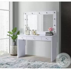 Ari White Vanity With MIrror With LED Light