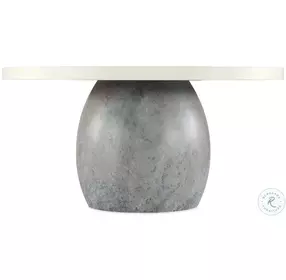 Laguna Textured Sandblasted White And Blue Gray Faux Stone Round Dining Room Set