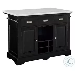 Aspen White Marble And Ebony Kitchen Island Set
