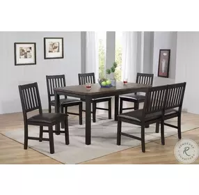 Ashford Black And Rustic Walnut Side Chair Set Of 2