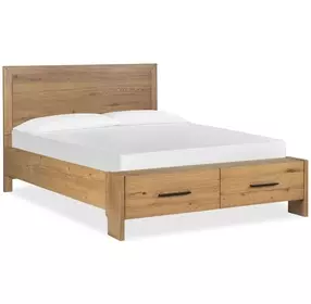 Brookstone Rustic Caramel Queen Storage Panel Bed