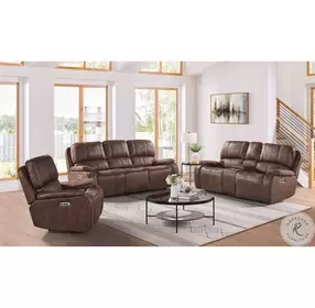 Grover Atlantis Brown Power Recliner with Power Headrest