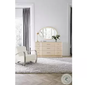 Nouveau Chic Sandstone Oval Mirror