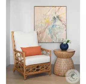 Fiji Water Hyacinth Weave And Mindi Round End Table