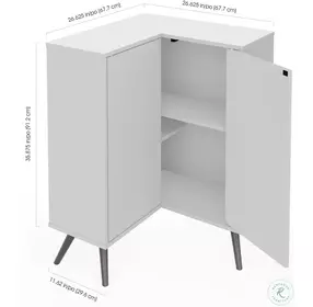 Krom White Corner Storage Unit