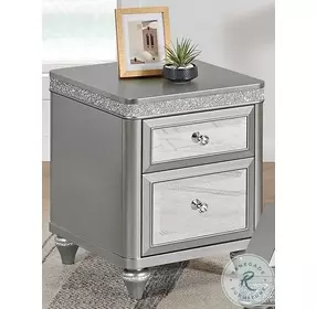 Lavigne Silver Chairside Table