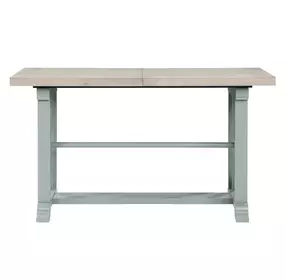 Darcy Beige and Mint Green Extendable Rectangular Counter Height Dining Room Set