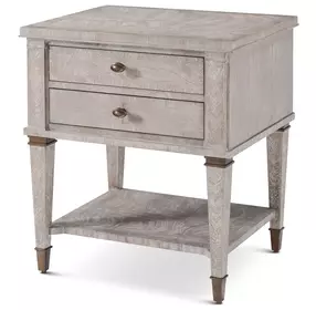 Marlborough Geo Coast and Gold 2 Drawer Salinger Open Nightstand