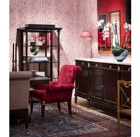 Alexa Hampton Cambridge and Carrara 4 Door Marble Top Hamilton Sideboard