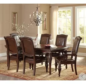 Antoinette Warm Brown Cherry Arm Chair Set Of 2