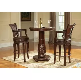 Antoinette Warm Brown Cherry Swivel Bar Stool Set Of 2