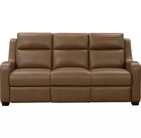 Ayden Hillwood Toffee Leather Power Reclining Living Room Set with Power Lumbar and USB Charging