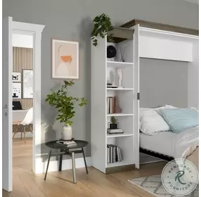 Orion White And Walnut Grey 20" Narrow Shelving Unit