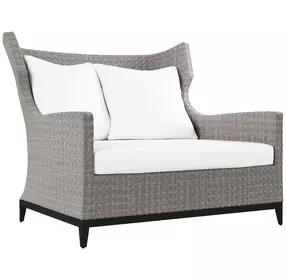 Captiva White Performance Fabric Outdoor Lounge Chair with Pillows