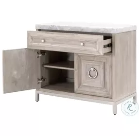 Azure Carrera Natural Gray And White Marble Media Chest