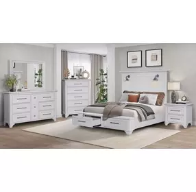 B00299 White Vertical Drawer Dresser