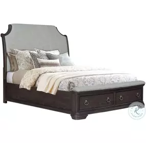 B00566 Dark Acacia Storage Sleigh Bedroom Set
