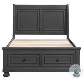 B01061 Gray Storage Full Panel Bed