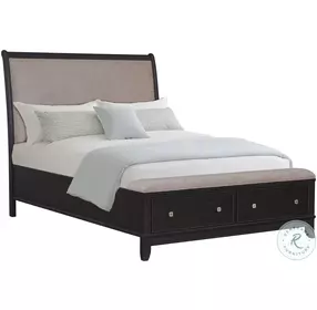 B0194A Brushed Brown Upholstered Sleigh Storage Bedroom Set