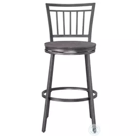 Filmore Gray Oak Metal Back Swivel Counter Height Stool
