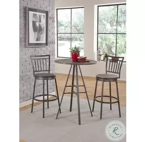 Filmore Gray Oak Metal Back Swivel Bar Stool