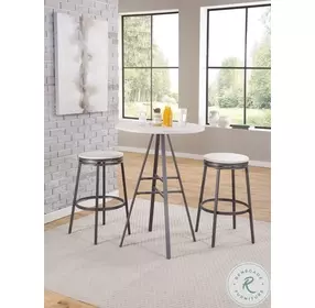 Stockton White Oak Backless Swivel Bar Stool