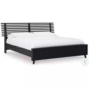 Danziar Black Slat Platform Bedroom Set
