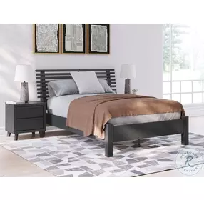 Danziar Black Full Slat Panel Bed