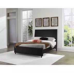 Danziar Matte Black Queen Panel Headboard